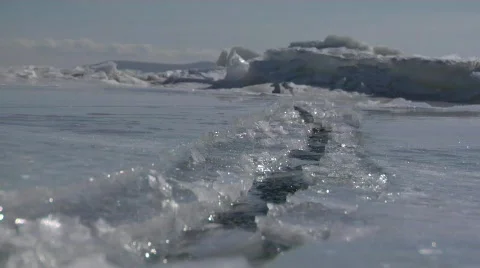 Ice Crack Stock Footage 133270