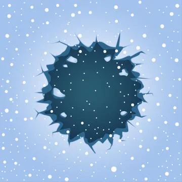 Ice crack round Stock Illustration