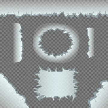 Ice crack template set Stock Illustration