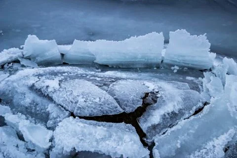Ice cracked open 库存照片