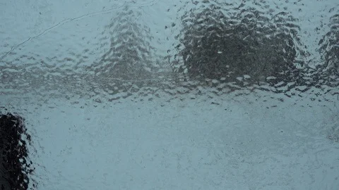 Ice Cracking In Car Door Window Revealing Truck And Trees In Distance Stock Footage 105031618