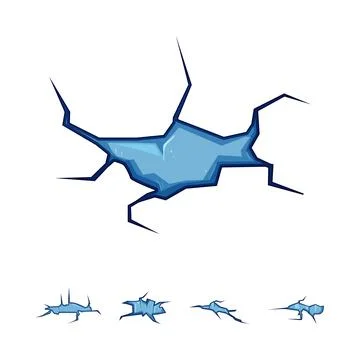 Ice cracks breaking surface creating a frozen texture Stock Illustration