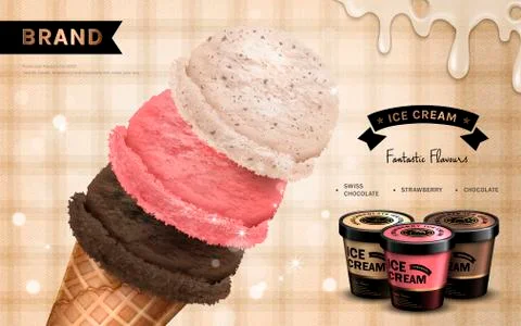Ice cream ad Stock Illustration