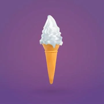Ice Cream and Cone, Vector illustration of ice cream Stock Illustration