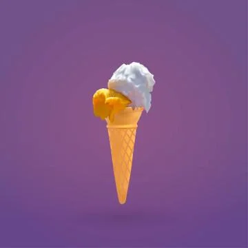Ice Cream and Cone, Vector illustration of ice cream Stock Illustration