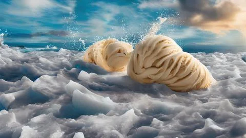 Ice cream and ice wallpaper Stock Illustration