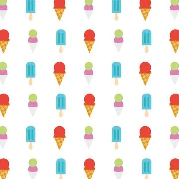 Ice cream and popsicle pattern. Vector Stock Illustration