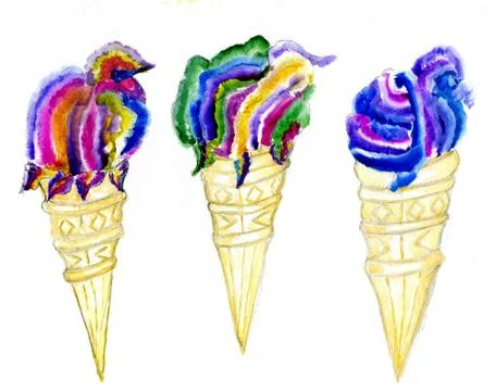 Ice Cream Art Stock Illustration