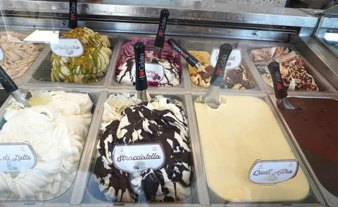Ice cream assortment. 스톡 사진