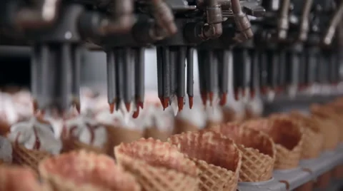Ice cream automatic production line Video stock 64932196