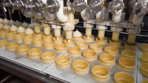 Ice Cream Automatic Production Line Stock Footage 104208461