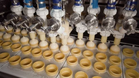Ice Cream Automatic Production Line Stock Footage 104209154