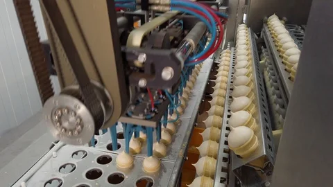 Ice Cream Automatic Production Line Stock Footage 104214708