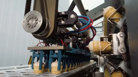 Ice Cream Automatic Production Line Stock Footage 104217513