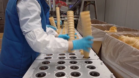 Ice Cream Automatic Production Line Stock Footage 104219262