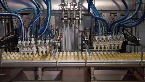 Ice Cream Automatic Production Line Stock Footage 104229434