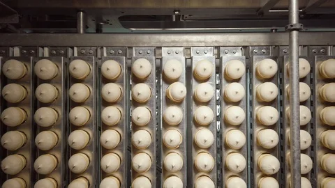 Ice Cream Automatic Production Line Stock Footage 104229547