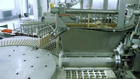 Ice cream automatic production line. Stock Footage 162497476