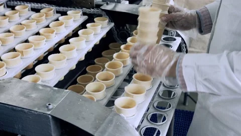 Ice cream automatic production line. Stock Footage 162497556