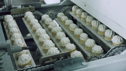Ice cream automatic production line. Video stock 162497594