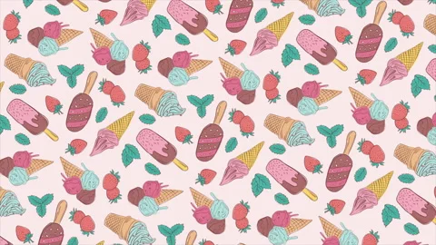 Ice cream background on a seamless loop Stock Footage 313844293