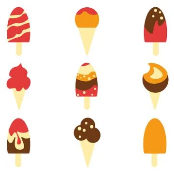 Ice-cream background seamless pattern Stock Illustration