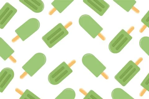 Ice cream background. Vector illustration on a white background. Stock Illustration