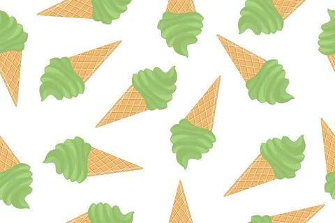 Ice cream background. Vector illustration on a white background. Stock Illustration