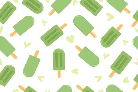 Ice cream background. Vector illustration on a white background. Stock Illustration