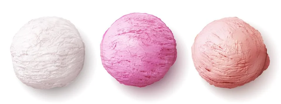 Ice cream ball realistic vector, scoop sundae Stock Illustration