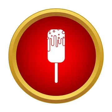 Ice cream bar icon in red circle Stock Illustration
