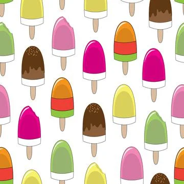 Ice cream bar seamless vector pattern design Stock Illustration