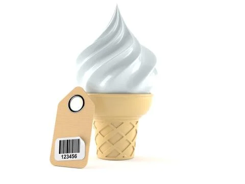Ice cream with barcode Stock Illustration