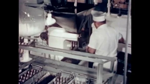 Ice cream bars are made in the factory in 1948 動画素材 88827637