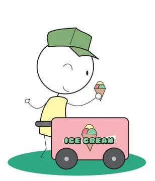 Ice Cream bicycle Stock Illustration
