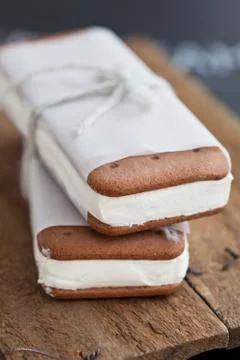 Ice cream biscuits Stock Photos