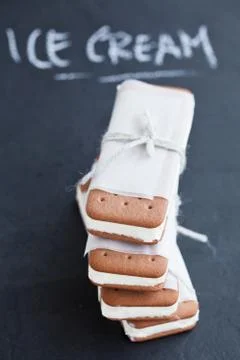 Ice cream biscuits Stock Photos