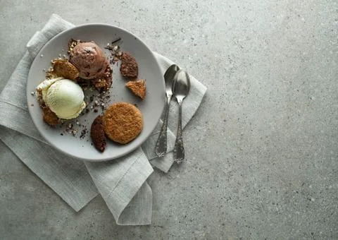 Ice cream with biscuits Stock Photos