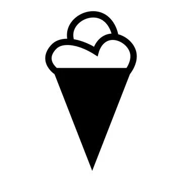 Ice cream black vector icon on white background Illustrazione stock