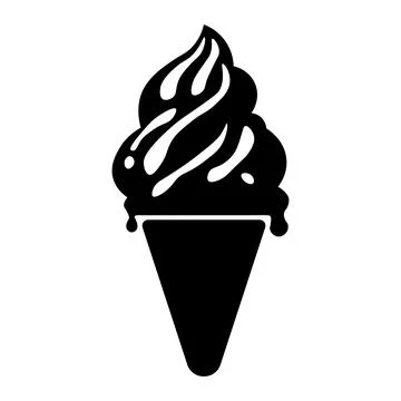 Ice cream black vector icon on white background Stock Illustration