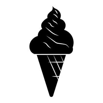 Ice cream black vector icon on white background Stock Illustration