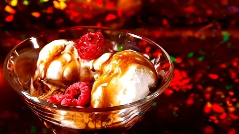 Ice cream on a bright background Stock Footage 90967223