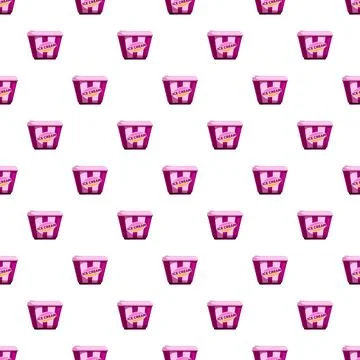 Ice cream bucket seamless pattern background with pink stripes Stockillustratie