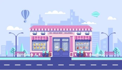 Ice - cream cafe Stock Illustration