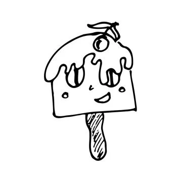 Ice cream candy with cherry Stock Illustration