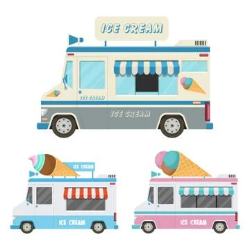 Ice cream car vector design illustration isolated on white background Stock Illustration