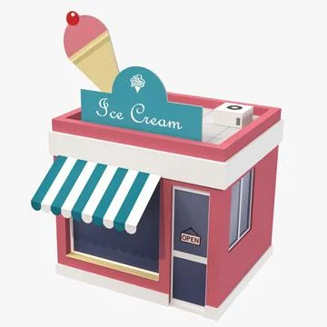3D Model: Ice Cream Cartoon Shop 3D Model #91025497 | Pond5