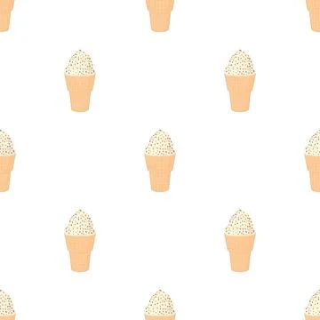 Ice cream with chocolate chips pattern seamless vector Ilustración de archivo