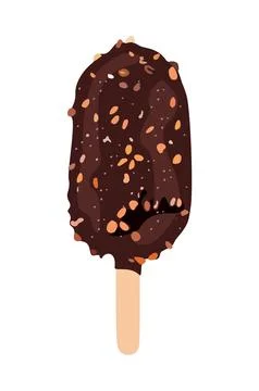 Ice cream Chocolate popsicle vector illustration. Stock Illustration