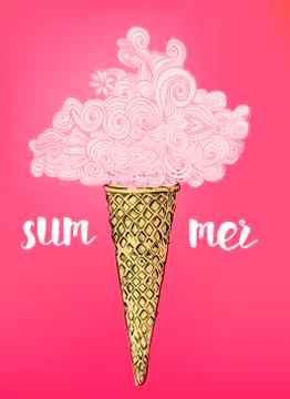 Ice Cream cloud Stock Illustration